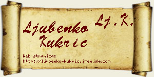 Ljubenko Kukrić vizit kartica